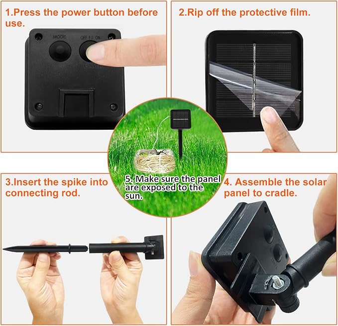 VOOKRY 2 Pack 10 Strands 200 LEDs Solar Fairy Lights Outdoor, Waterproof Solar Powered String Lights 8 Modes DIY Watering Can Lights for Party Wedding Plants Tree Vines Christmas Garden Decorations