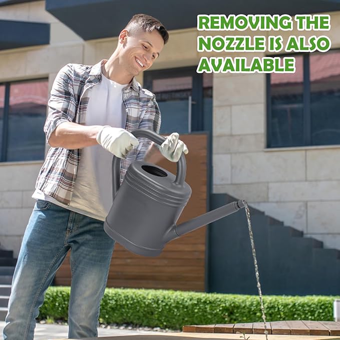 1 Gallon Watering Can for Indoor Plants, Garden Watering Cans for Outdoor Plant House Flower, Modern Plant Watering Can Large Long Spout with Sprinkler Head