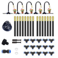 54.8ft 360° Bendable Drip Irrigation Kit with Misting Tube - Adjustable Automatic Irrigation System System for Garden, Lawn, and Plants(Easy Installation, 6-Step Setup)