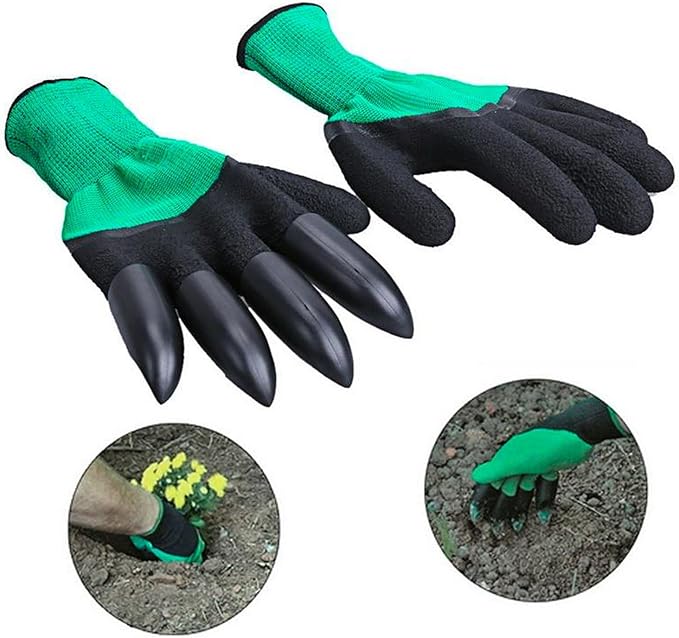 (1 Pair) Unisex Claw Gardening Gloves for Digging in The Garden, Flower Potting, Universal Fit
