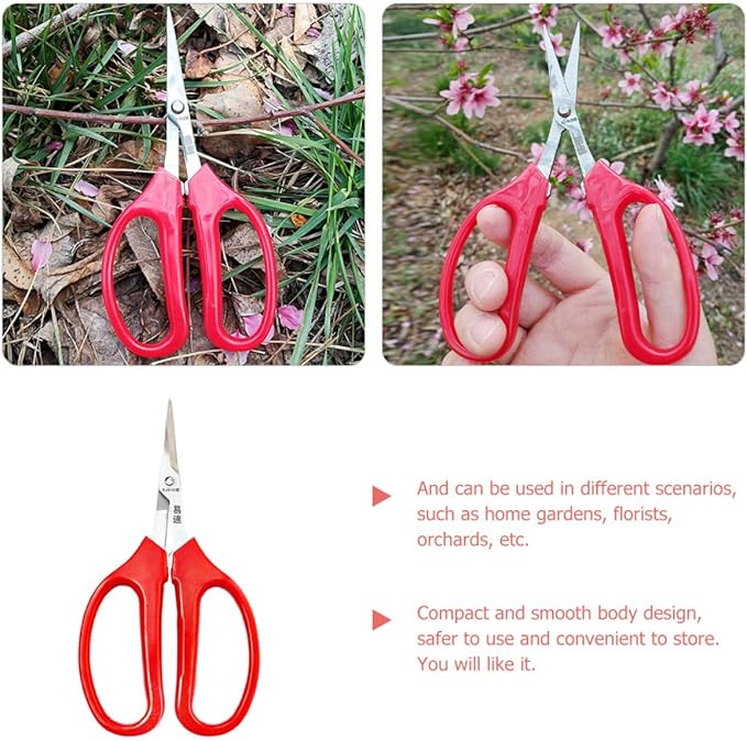 Multifunctional Garden Scissors and Pruning Shears for Flowers and Fruits, Curved Head Trimming Shear with Comfortable Handle, Professional Gardening Tool for Branch and Plant Care