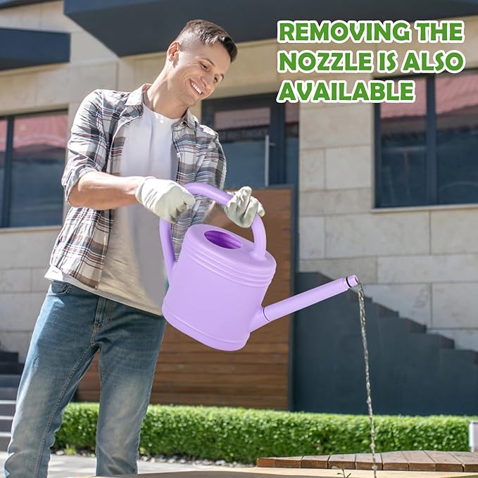 1 Gallon Watering Can for Indoor Plants, Garden Watering Cans for Outdoor Plant House Flower, Modern Plant Watering Can Large Long Spout with Sprinkler Head