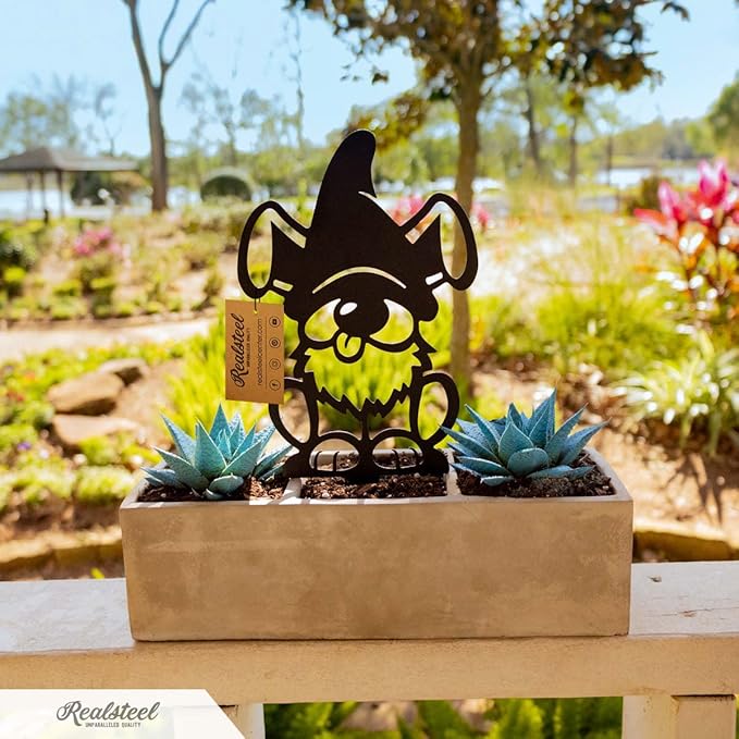 RealSteel Build Your Gnome Family Garden Stakes – Custom Metal Yard & Lawn Decor – Farmhouse Outdoor Garden Gnomes – Choose Your Set - Unique Gift - Flower Pot Gnomes