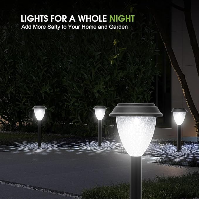 GOODFOEVER Solar Pathway Lights Outdoor, 16 Pack Solar Lights Outdoor Waterproof for Outside, Garden Decor for Yard, Patio, Landscape, Planter, Walkway, Driveway