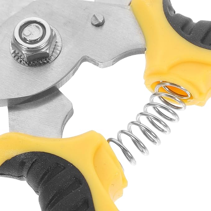 Gadpiparty 2pcs Sk5 Steel Pruning Shears Gardening Tools Set with Straight and Curved Blades for Outdoor Plant Trimming and Fruit Tree Branch Cutting in Garden