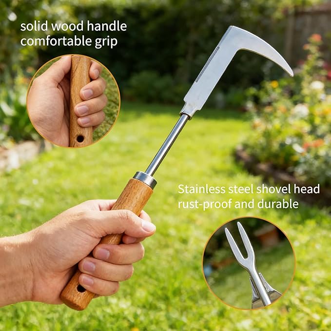 3Pcs Weed Puller Tool, Weeding Tools Gardening Garden Stainless Steel Weeds Removal Tools, Crack Weeder for Yard and Garden