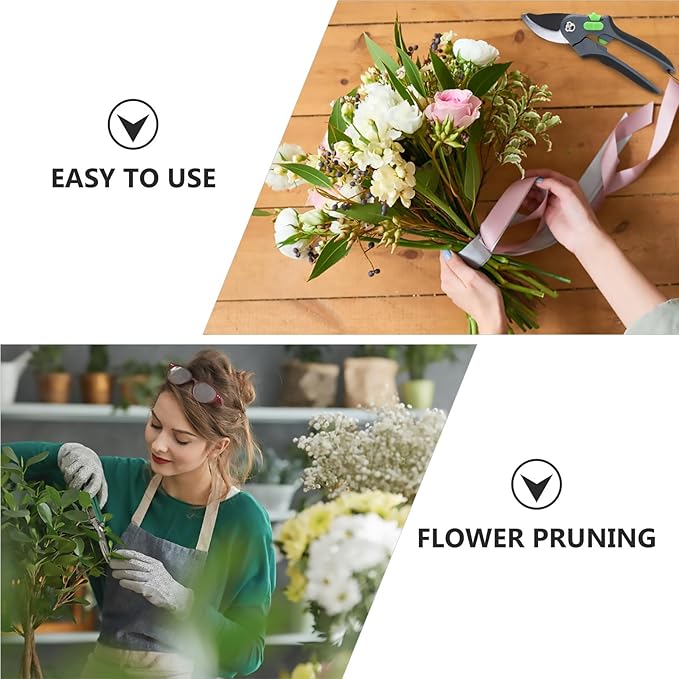 IMIKEYA Garden Trimming Scissors Stainless Steel Branch Pruning Shear Hand Tool for Tree and Flower Cutting with Silver Head Suitable for Gardening and Orchard Maintenance