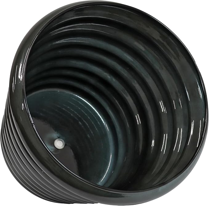 Sunnydaze Molly 12.5" Metal Outdoor Plant Pot Set with Drainage Holes and Rubber Plugs- Juniper Glaze - Set of 2