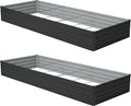 zunatu 12x4x1 ft(2 Pack) Galvanized Raised Garden Bed,Outdoor Planter Box Metal Patio Kit Planting Bed for Vegetables Flowers and Succulents,Black
