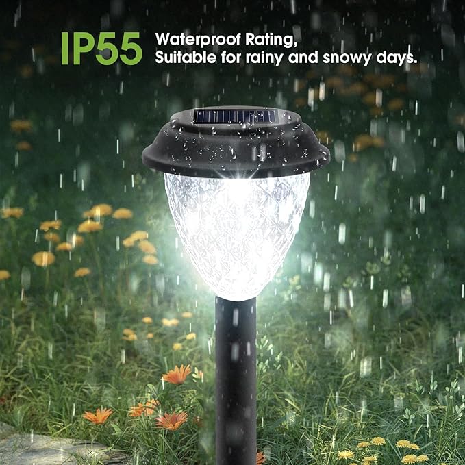 GOODFOEVER Solar Pathway Lights Outdoor, 16 Pack Solar Lights Outdoor Waterproof for Outside, Garden Decor for Yard, Patio, Landscape, Planter, Walkway, Driveway