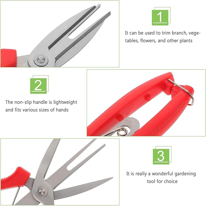Double-edged Fruit Thinning Pruning Shears Gardening Scissors Handheld Plant Clippers for Flower and Vegetable Trimming, Metal Garden Hand Tools for Fruit Picking and Branch