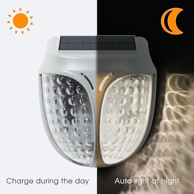 Energetic Solar Garden Lights with Dusk to Dawn Sensors, 3000K Warm White Magnetic Solar Outdoor Lights, IP65 Waterproof Outdoor LED Garden Solar Lights Customized for Planter Raised Beds, Pack of 3