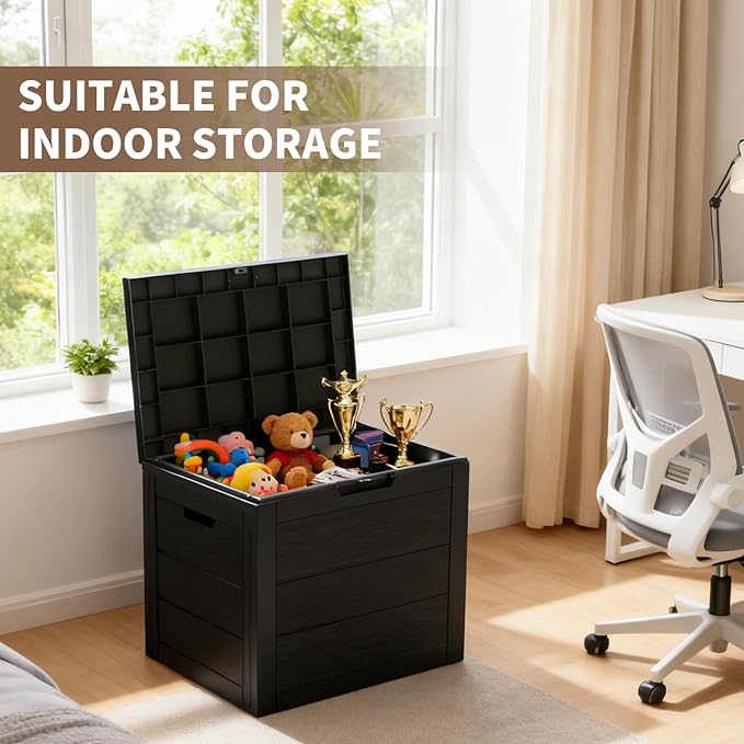 ZEUKMXOO 35 Gallon Outdoor Storage Box Waterproof,Deck Boxes Outdoor Waterproof,Resin Deck Box Delivery Boxes for Outside for Package Delivery,Patio Cushions,Gardening Tools,UV Resistant