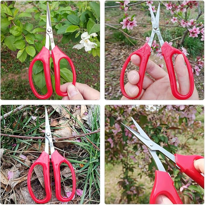 Multifunctional Garden Scissors and Pruning Shears for Flowers and Fruits, Curved Head Trimming Shear with Comfortable Handle, Professional Gardening Tool for Branch and Plant Care