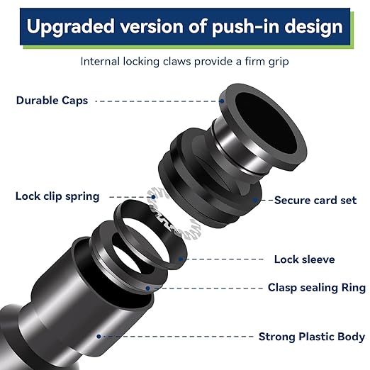 10 Pack 1/4" Drip Irrigation Shut Off Valve, Quick Connect Universal Drip Irrigation Tubing Coupling Valve, Connector Locking Fitting for Sprinkler or Drip Irrigation System