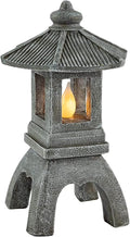 VP Home Pagoda Garden Statue, Solar Powered Statue Japanese Garden Decor, Outdoor Zen Garden Lantern, Flickering LED Garden Light (Tranquil Pagoda)