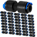 40 Pack 1/4" Drip Universal Straights Fitting Connectors, Quick Connect Universal Drip Irrigation Tubing Coupling Valve, Connector Locking Fitting for Sprinkler or Drip Irrigation System