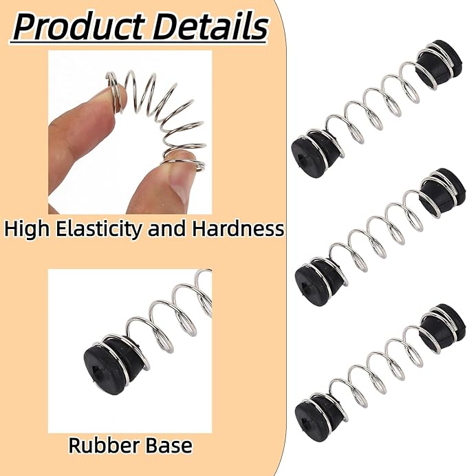 Pruner Spring Replacement Kit 6 Set Replacement Springs with Rubber Base Cap for Hand Pruners Pruning Shears Trimming Snips and Garden Clippers
