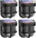 Energetic Solar Powered Garden Lights with Dusk to Dawn Sensors, Magnetic Solar Lights Outdoor, Waterproof, 3000K Warm White, LED Fence Lighting for Planter Raised Beds, FCC, Black, 4 Pack