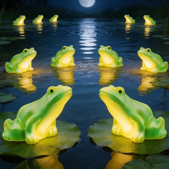 Solar Frog Path Lights Outdoor for Garden Art Decor,6PACKS Frog Easter Yard Decorations,Frog Lights for Housewarming Gifts,Lawn Ornament,Gardening Gifts for Grandma,Women,Mom Day,House Decor