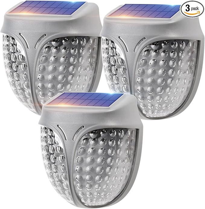 Energetic Solar Garden Lights with Dusk to Dawn Sensors, 3000K Warm White Magnetic Solar Outdoor Lights, IP65 Waterproof Outdoor LED Garden Solar Lights Customized for Planter Raised Beds, Pack of 3