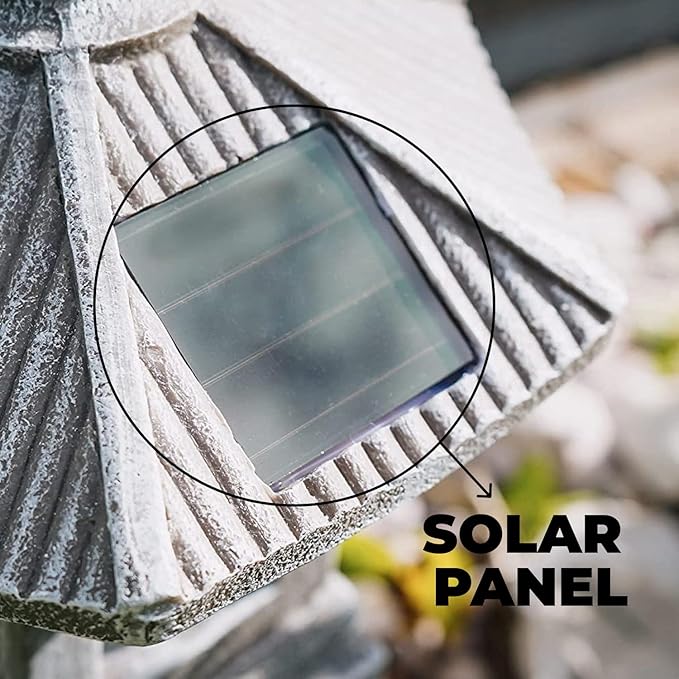 VP Home Pagoda Garden Statue, Solar Powered Statue Japanese Garden Decor, Outdoor Zen Garden Lantern, Flickering LED Garden Light (Tranquil Pagoda)