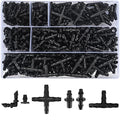 300 Pcs Irrigation Fittings Kit, Irrigation Barbed Connectors Parts, Drip Irrigation Barbed Connectors 1/4'' Tubing Fittings Kit (Single Barbs/Tees/End Plug/4-Way Coupling/Elbows/Straight Barbs)