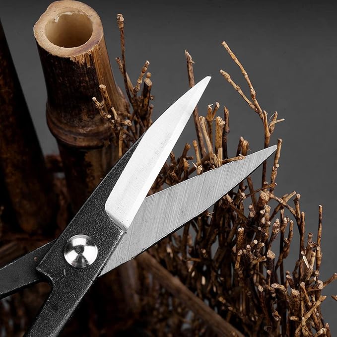 Black Bonsai Scissor, 190mm Stainless Steel Garden Bonsai Scissors Shear Root Branch Trimming Pruning Tools for Garden