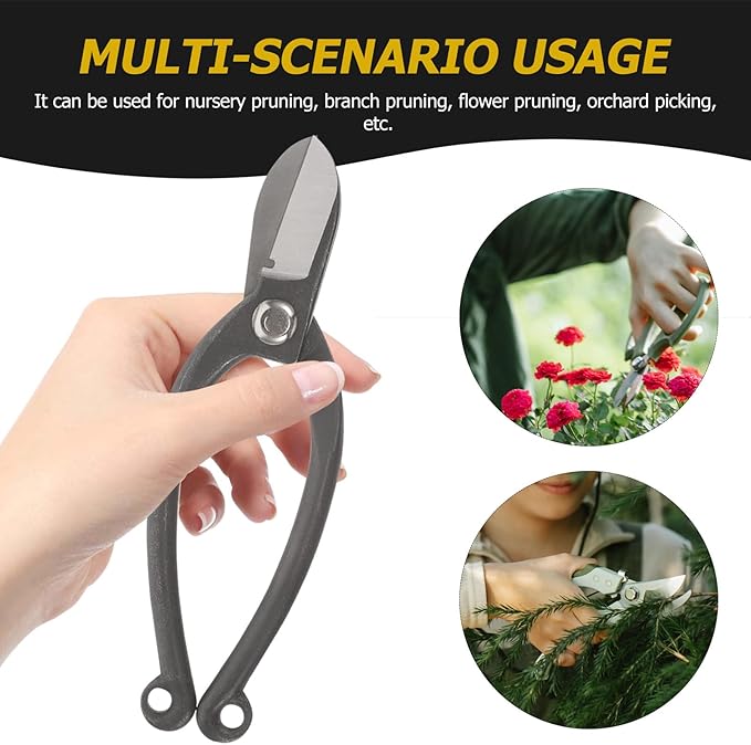 Luxshiny Steel Garden Pruning Shears Flower Arrangement Scissors, All-steel Small Branch Trimming Tool for Gardening and Floral Design