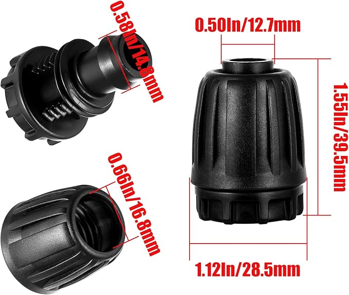 12pc 1/2"Drip Irrigation End Plugs Fittings,ANTI-LEAK Lock Barbed End Cap For (1/2" ID x0.6-0.63" OD) Drip Tubing Drip Irrigation Fittings (12Pcs 1/2 inch Irrigation End Plugs)