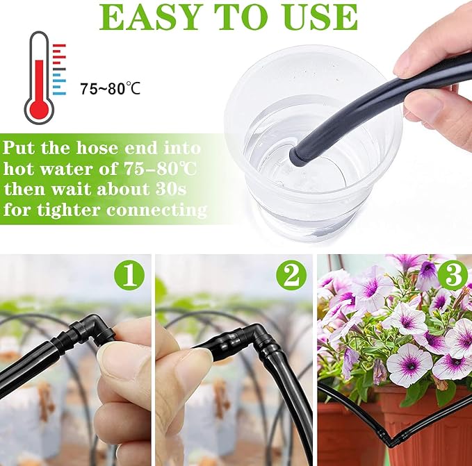 RYXZEN 25 PCS Drip Irrigation Elbow Fittings Kits Drip Line Barbed Connectors OD 0.60" L Connector, Fits for Most 1/2 Inch PE PIPE or O.D. 16mm Drip Tubing in Irrigation Sprinkler System