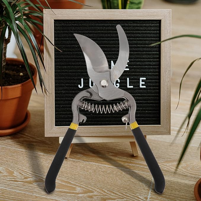 HOMSFOU Portable Pruning Scissors Garden Trimming Tool with Aluminum Handle 10-inch Branch Pruning Shears for Fruit Trees and Lawn Care