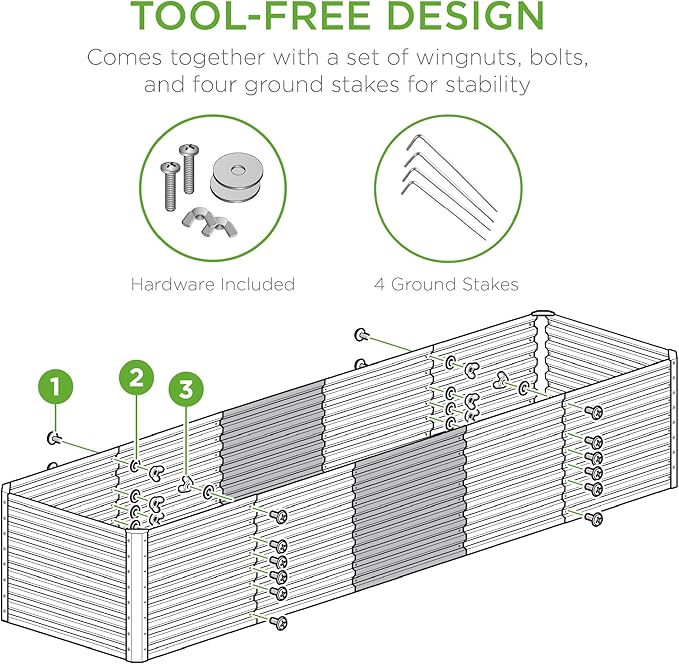 Best Choice Products 8x2x2ft Raised Outdoor Metal Garden Bed, Deep Root Box Planter for Vegetables, Flowers, Herbs, 240 Gallon Capacity, 100% Non Toxic Materials - Terracotta
