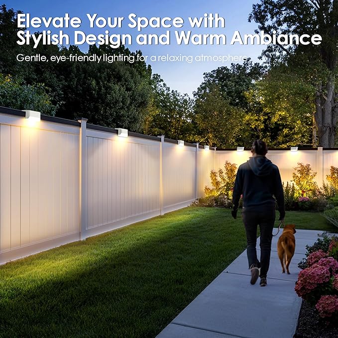 SOLPEX Solar Step Lights Outdoor, 12 Pack Warm White LED Deck Lights for Stair, Balcony, Railing, Front Porch, Yard, Garden and Patio Decor