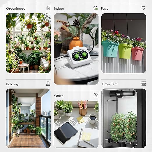 RAINPOINT Easy-Setup Automatic Plant Waterer Indoor for Pot Plant Adjustable Water Output,Battery Powered Outdoor IP54 Waterproof Drip Irrigation System Device Kit Beginner-Friendly Water 10-15 Plants