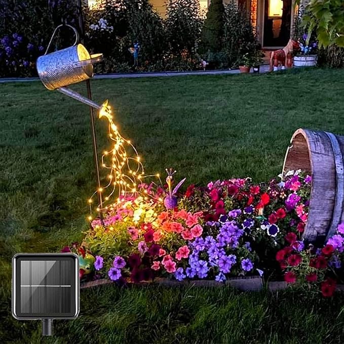 VOOKRY 2 Pack 10 Strands 200 LEDs Solar Fairy Lights Outdoor, Waterproof Solar Powered String Lights 8 Modes DIY Watering Can Lights for Party Wedding Plants Tree Vines Christmas Garden Decorations