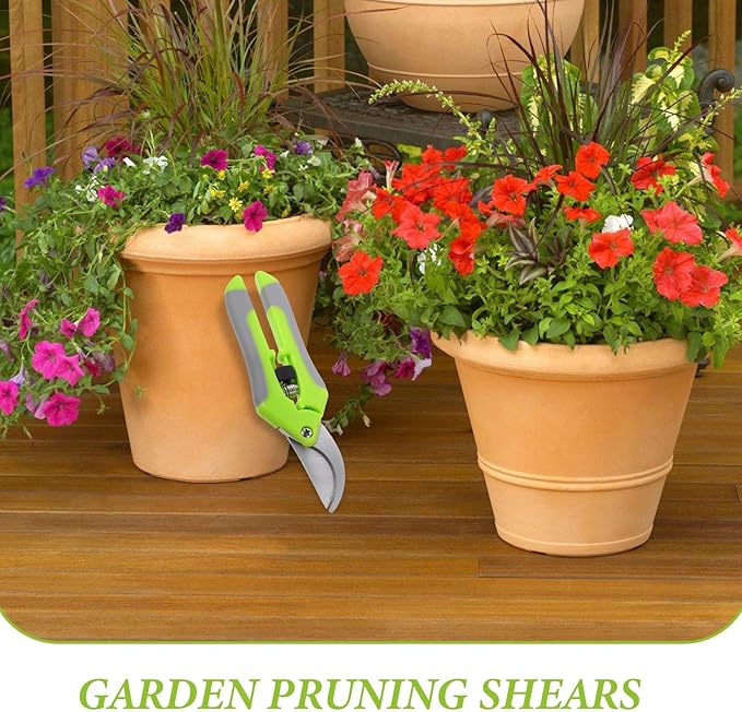 ibasenice 2pcs Garden Shears Pruning Shears with Curved Blades Outdoor Branch Cutters for Fruit Trees and Plants Gardening Hand Tools for Harvesting and Trimming