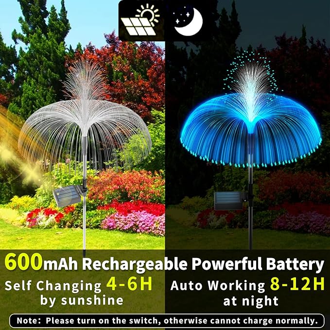 Solar Garden Lights Outdoor Decorative Waterproof, Solar Light for Outside, Yard Lights Solar Flower Decor for Patio Pathway Lawn Party Landscape Grave Decorations, 3 PCS