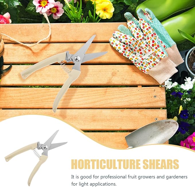 Toyvian Stainless Steel Branch Shears and Gardening Pruning Scissors for Fruit Tree Trimming with Straight Head, Horticulture Hand Tool for Precise Garden and Orchard Cutting