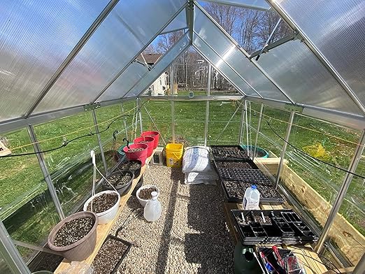 Automatic Greenhouse Drip Irrigation Kit with 20 Brass 360° Adjustable Nozzles 65FT 1/2" Tubing & Misting System for Outdoor Plants, Hydroponics,Raised Beds & Flower Gardens-Easy Setup & Water Saving