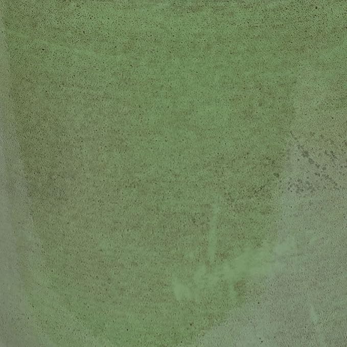 Sunnydaze Vivian 11" Metal Outdoor Plant Pot Set with Drainage Holes and Rubber Plugs - Jade Glaze - Set of 2