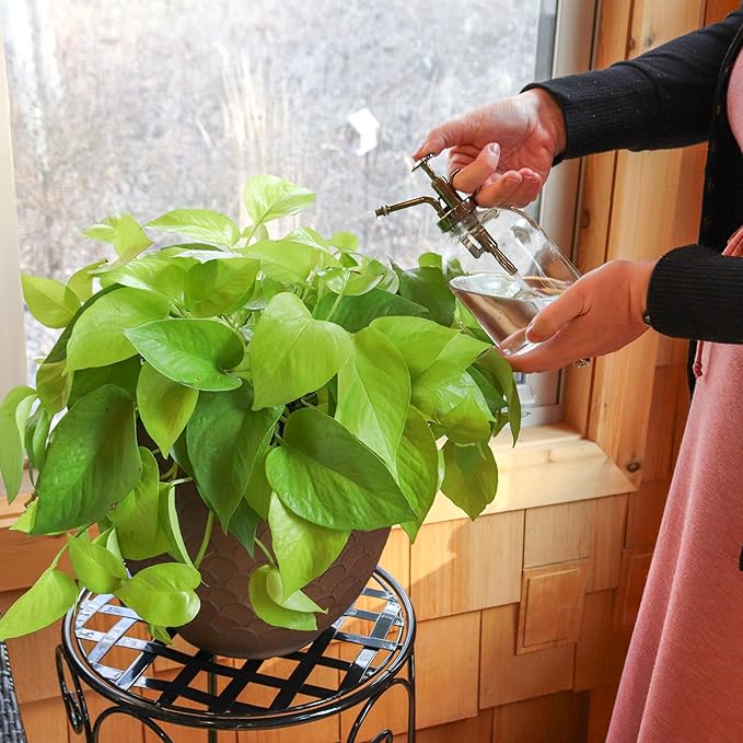 Sunnydaze Dinah 12.5" Metal Outdoor Plant Pot Set with Drainage Holes and Rubber Plugs - Matte Brown - Set of 2