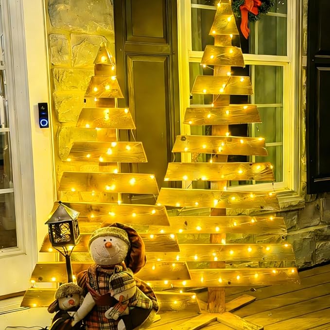 QITONG Solar Fairy Lights, 4 Pack Each 33ft 100 LED Warm White Christmas Light Outdoor Waterproof, 8 Modes Silver Wire Twinkle Mini Lights