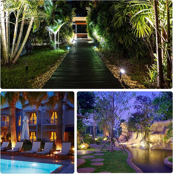 5W Low Voltage Landscape Lights Outdoor 12V AC/DC LED Landscape Lighting 3000K Warm White Waterproof Garden Spotlights 500LM COB Landscape Pathway Lights for Yard,Tree (8Pack with Connectors)