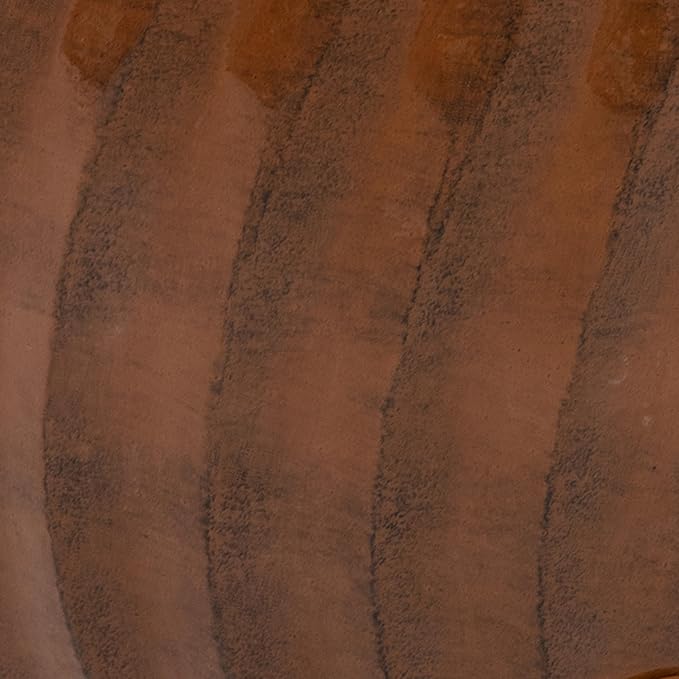 Sunnydaze Metal Garden Hose Holder Pot with Lid - UV-Resistant 145-Foot Garden Hose Pot Holder - Brown Glaze Finish