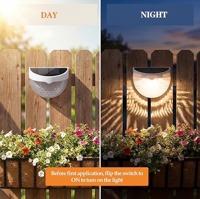 VIHOSE 8 Pack Raised Garden Bed Solar Lights Magnetic with Dusk to Dawn Sensors Wide Angle IPX4 Waterproof Solar Powered Lights Outdoor for Planter Raised Beds Garden Patio Yard Fence, Warm White