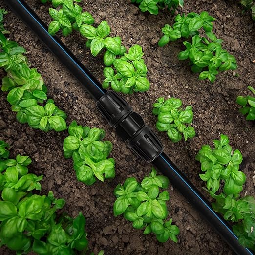 Copadri 1/2 Inch Drip Irrigation Coupling Fittings, 12 Pieces Barbed Locked Coupler Connectors for 1/2 Inch Irrigation Tubing (1/2" ID x 0.640" OD) Anti-leak Straight Coupling for Garden Drip Systems