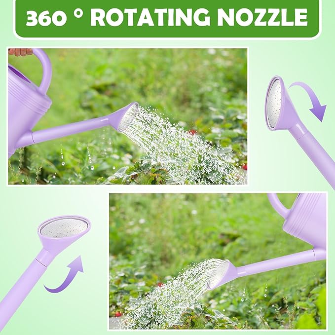 1 Gallon Watering Can for Indoor Plants, Garden Watering Cans for Outdoor Plant House Flower, Modern Plant Watering Can Large Long Spout with Sprinkler Head