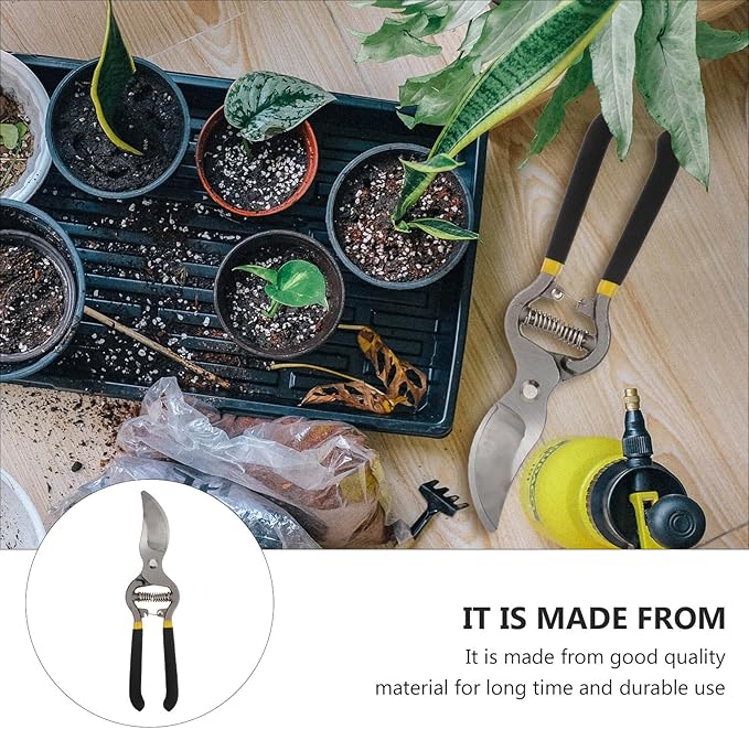 HOMSFOU Portable Pruning Scissors Garden Trimming Tool with Aluminum Handle 10-inch Branch Pruning Shears for Fruit Trees and Lawn Care