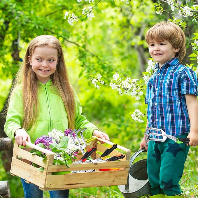 Yaocom 12 Pcs Hand Rake Garden Tool Mini Heavy Duty Garden Cultivator 11 Inch Small Rake Gardening Aluminum Alloy Hand Tiller with Handle for Digging Weeding Loose Soil (Red,Orange,Yellow,Green)